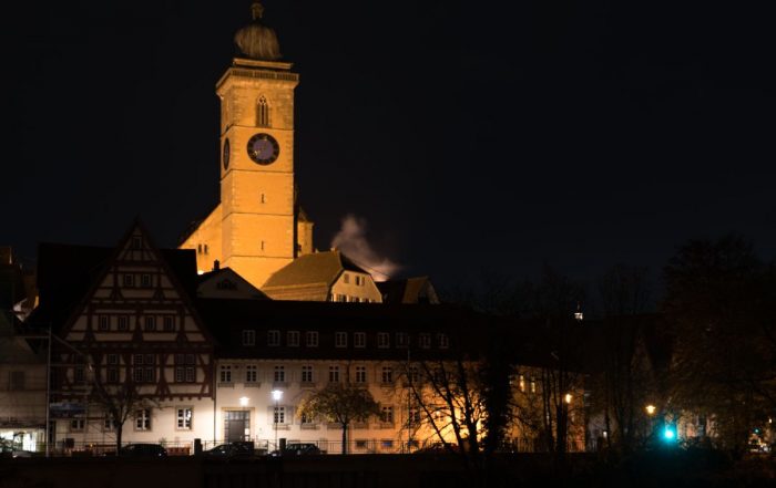 Nürtingen Kirche bei Nacht